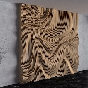 Parametric Wavy Wooden Wall Decor 41 / CNC files for cutting