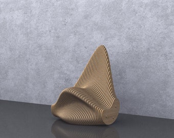 Parametric Wavy Wooden Furniture 06 - Chair Design / CNC files for cutting