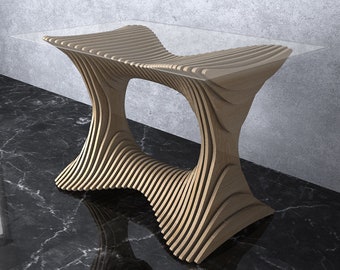 Parametric Wavy Wooden Furniture 18 - Table Design / CNC files for cutting