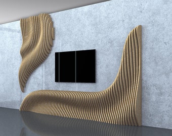 Parametric TV Unit [14] CNC Files | Modern Entertainment Center DXF | Digital Download