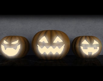 Parametric Halloween's Day Decors - 3 Huge Pumpkins / CNC files for cutting