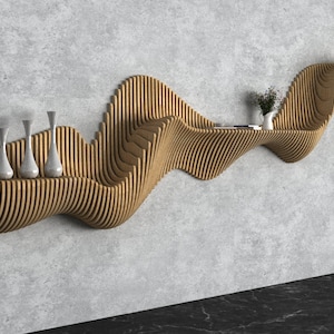 Parametric Wavy Wooden Wall Decor 52 / Shelf Design / CNC files for cutting