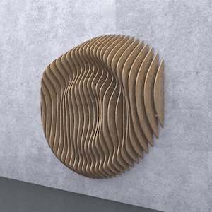 Parametric Wavy Wooden Wall Decor - 06 / CNC files for cutting