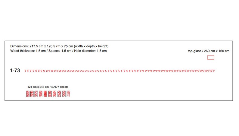Parametric Wavy Wooden Furniture 41 - Dinner Table - / CNC files for cutting image 9