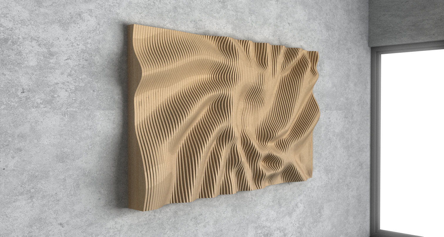 Parametric Wavy Wooden Wall Decor 42 / CNC Files for Cutting - Etsy