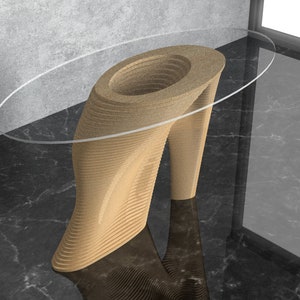 Parametric Wavy Wooden Furniture 39 - Dinner Table - / CNC files for cutting