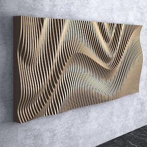 Parametric Wavy Wooden Wall Decor 25 / CNC files for cutting image 4