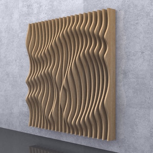 Parametric Wavy Wooden Wall Decor - 12 / CNC files for cutting