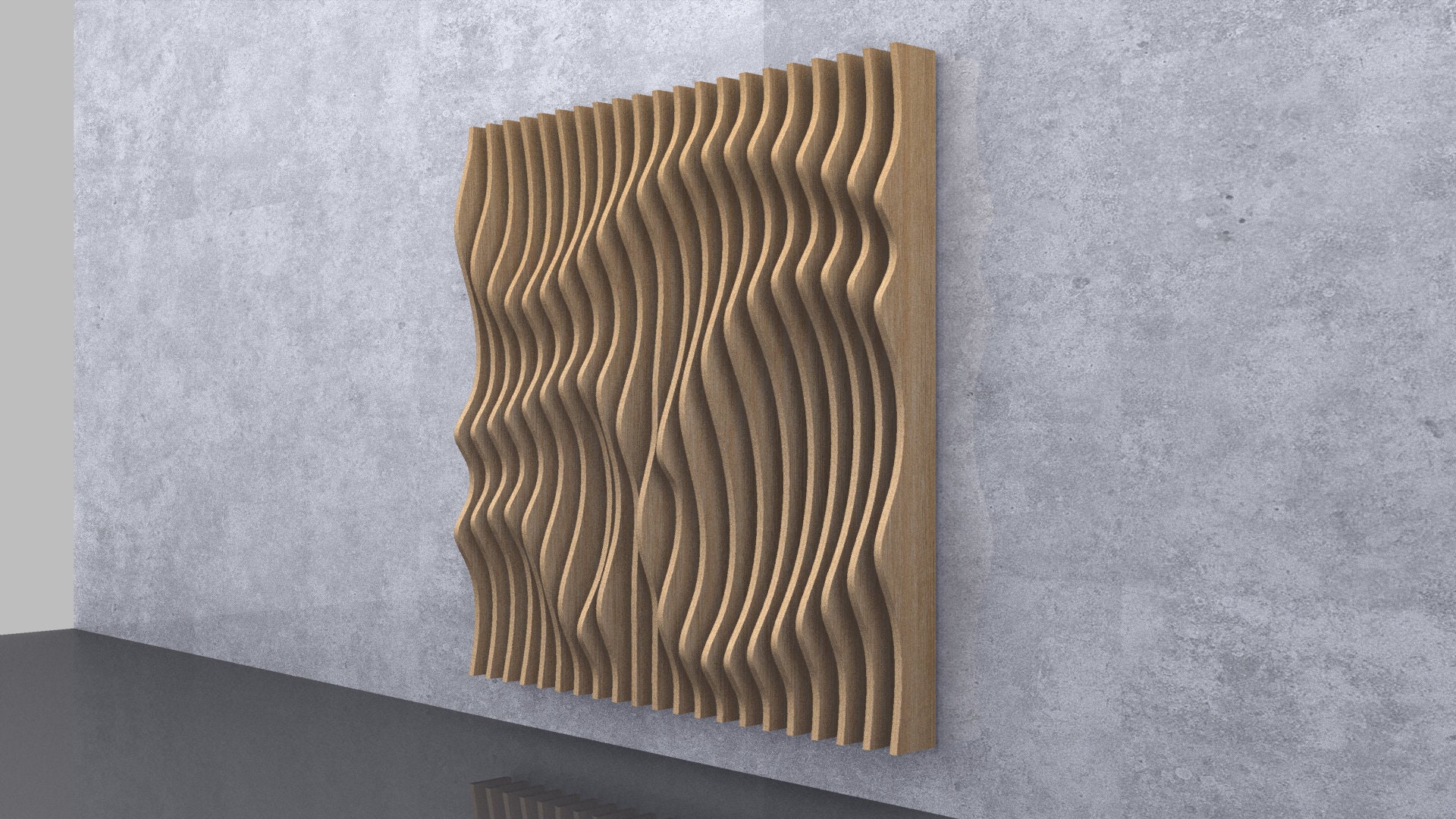 Parametrische wellige Holz-Wand-Dekor 12 / CNC-Dateien zum | Etsy