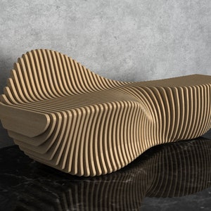 Parametric Wavy Wooden Furniture 42 Bench Design / CNC Files for ...
