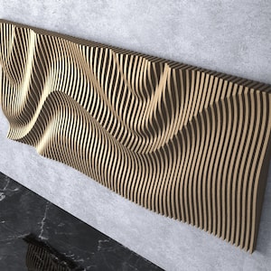 Parametric Wavy Wooden Wall Decor 25 / CNC files for cutting image 8