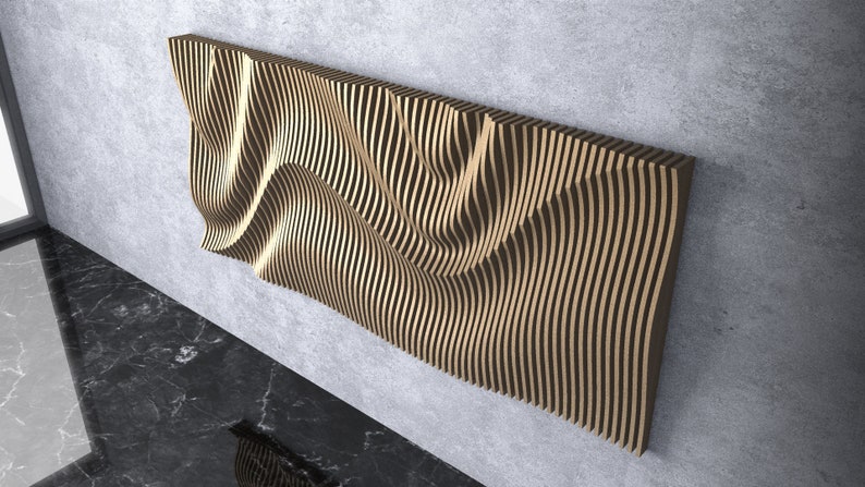 Parametric Wavy Wooden Wall Decor 25 / CNC files for cutting image 8