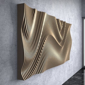 Parametric Wavy Wooden Wall Decor 25 / CNC files for cutting image 3