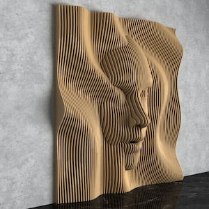 Parametrisches Wavy Holzwanddekor 50 / Gesicht in Wellen / Digitale Dateien für Holzfräsmaschinen - *Premium Projekt*