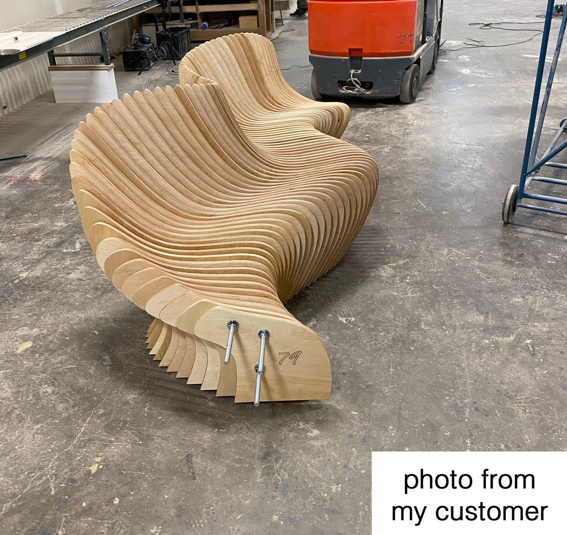 Parametric Wavy Wooden Furniture 19 Sofa Design / CNC files Etsy