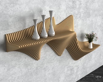 Parametric Wavy Wooden Wall Decor 53 / Shelf Design / CNC files for wood cutting machines