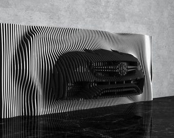 Parametric Wavy Wooden Wall Decor 57 / Car Model Wall Decor Design / CNC files for wood cutting machines