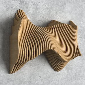 Parametric Wavy Wooden Wall Decor 49 / CNC files for cutting