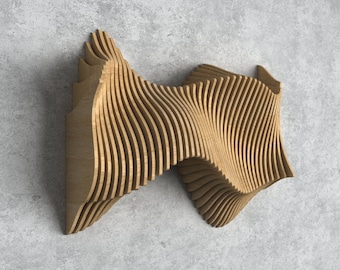 Parametric Wall Art [49] CNC Files | Organic Wooden Wall Sculpture DXF | Digital Download