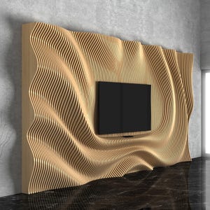 Parametric TV Unit [78] CNC Files | Modern Floating Media Wall DXF | Digital Download