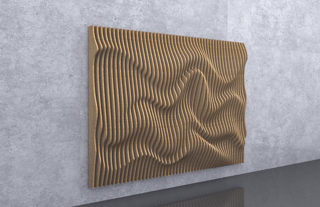 Parametric Wavy Wooden Wall Decor 01 / CNC Files for Cutting | Etsy