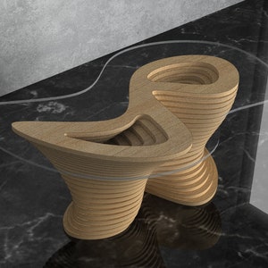 Parametric Wavy Wooden Furniture 44 - Coffee Table Design / CNC files for cutting