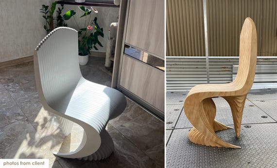 Parametric Chair [45] CNC Files | Organic Sculptural Seating DXF
