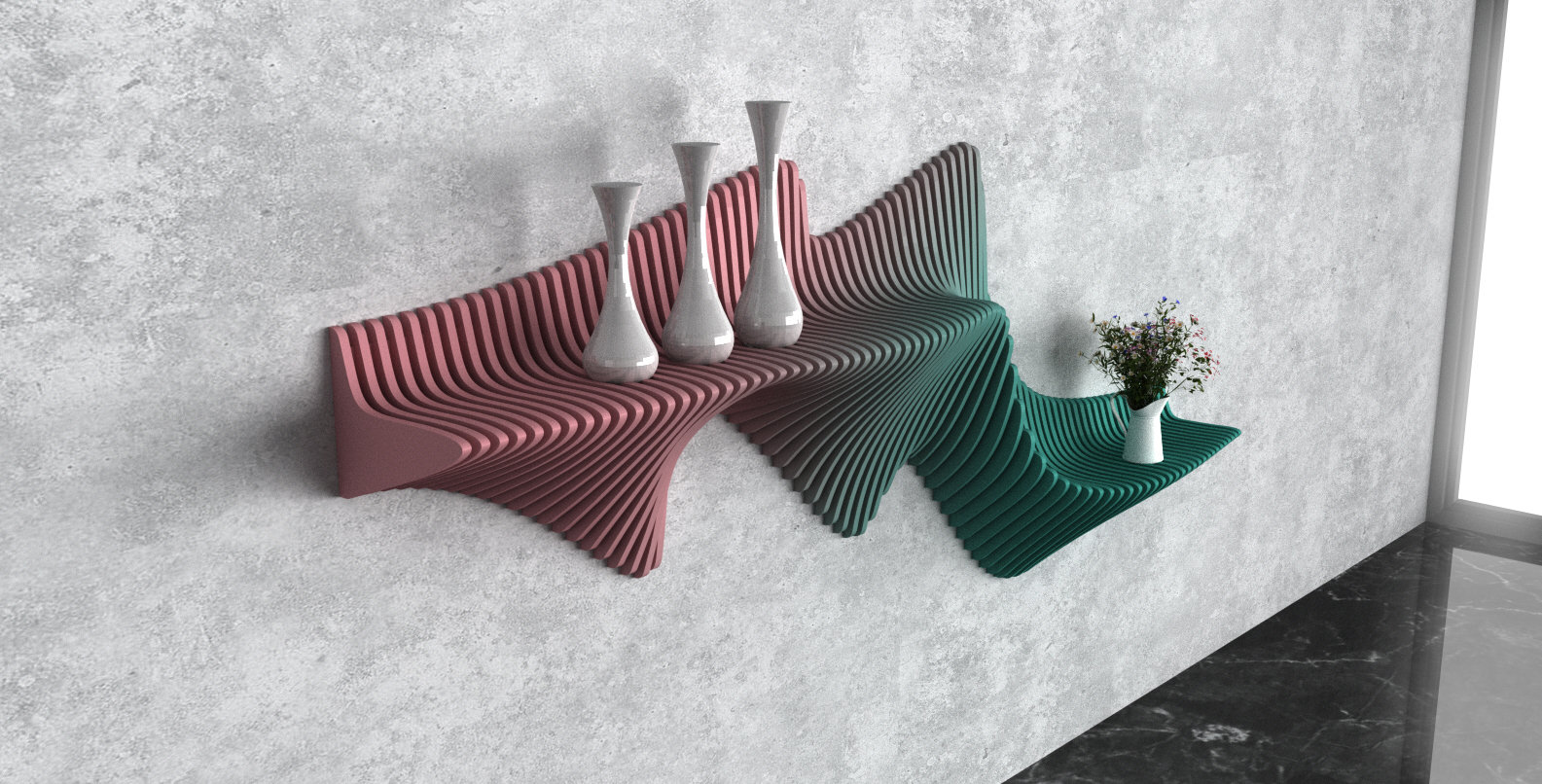 Parametric Shelf [53] CNC Files | Modern Wooden Shelf DXF Plans