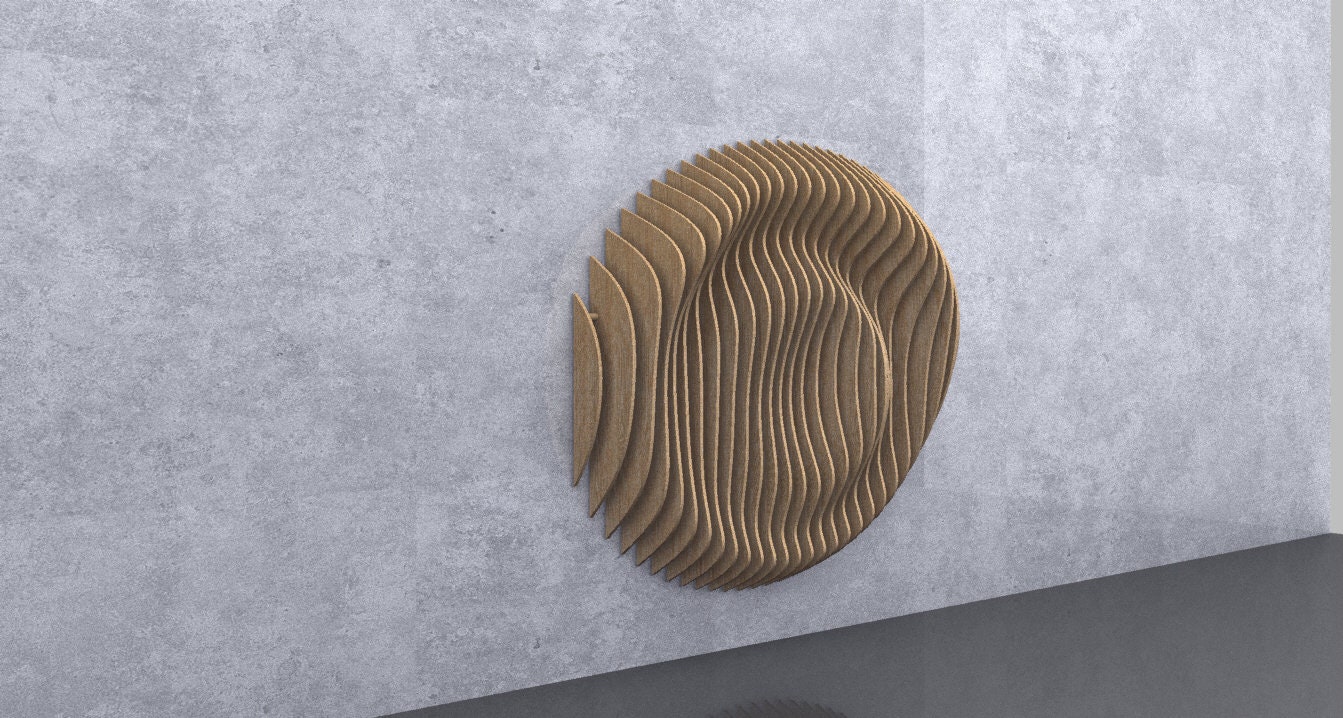 Parametric Wavy Wooden Wall Decor 06 / CNC files for cutting | Etsy