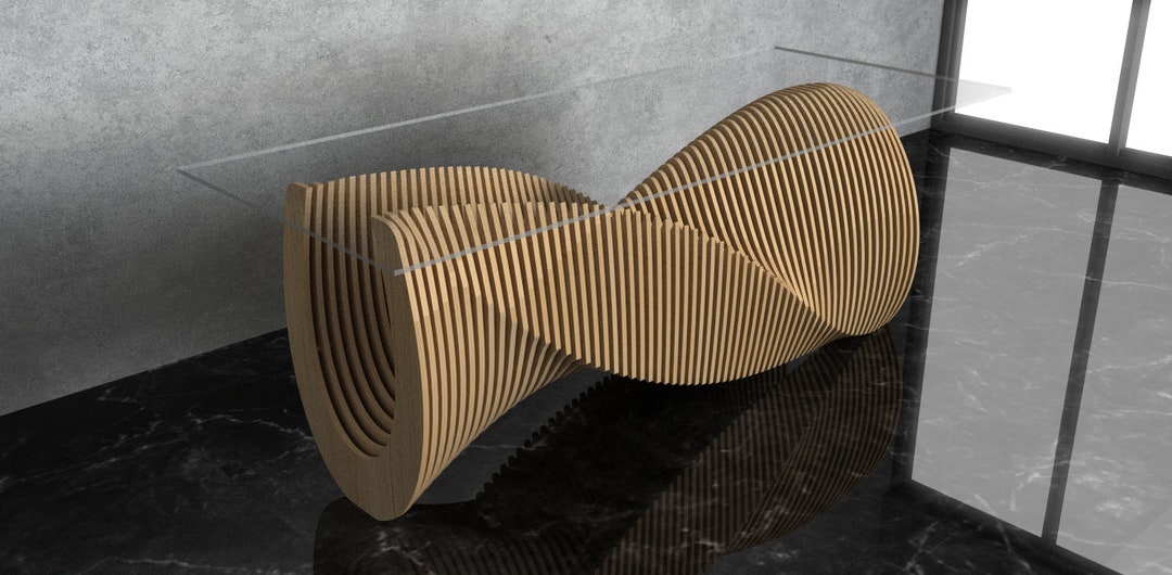 Parametric Dining Table [46] CNC Files | Large Modern Wooden Table DXF ...