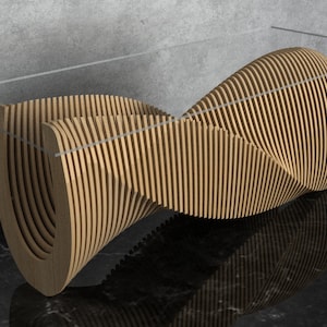 Parametric Wavy Wooden Furniture 46 - Dinner Table - / CNC files for cutting