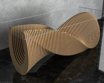 Parametric Wavy Wooden Furniture 46 - Dinner Table - / CNC files for cutting