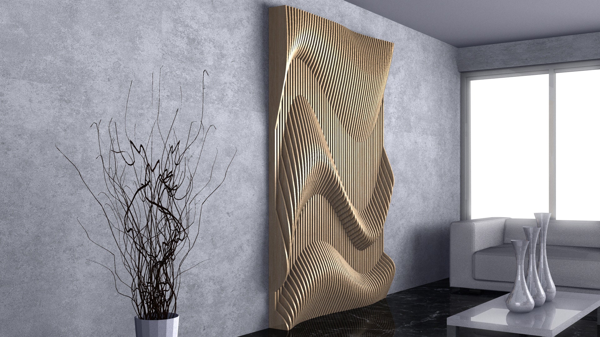 Parametric Wavy Wooden Wall Decor 33 / CNC Files for Cutting - Etsy