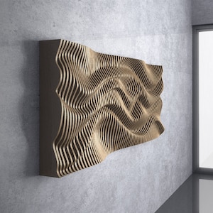 Parametric Wavy Wooden Wall Decor - 21 / CNC files for cutting