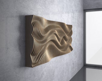 Parametric Wavy Wooden Wall Decor - 21 / CNC files for cutting - *Premium Project*