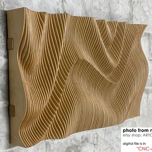 Parametric Wavy Wooden Wall Decor 25 / CNC files for cutting image 5