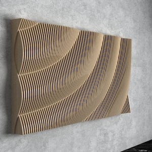 Parametric Wavy Wooden Wall Decor 40 / CNC files for cutting