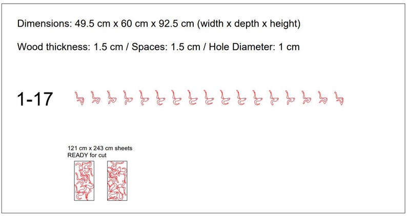 Parametric Wavy Wooden Furniture 36 Chair Design / CNC files for cutting zdjęcie 8