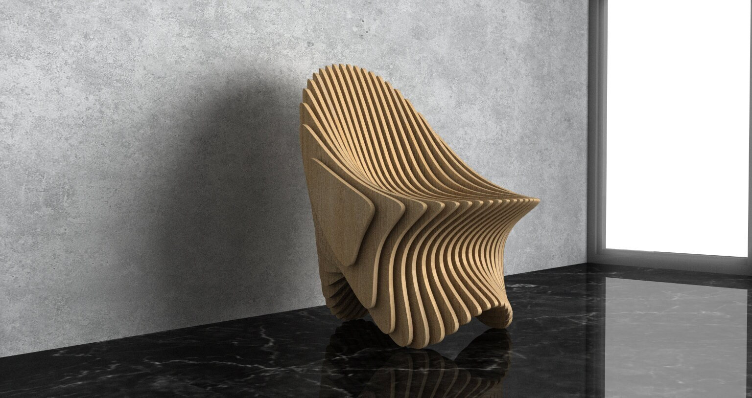 Parametric Chair [40] CNC Files | Organic Sculptural Seating DXF
