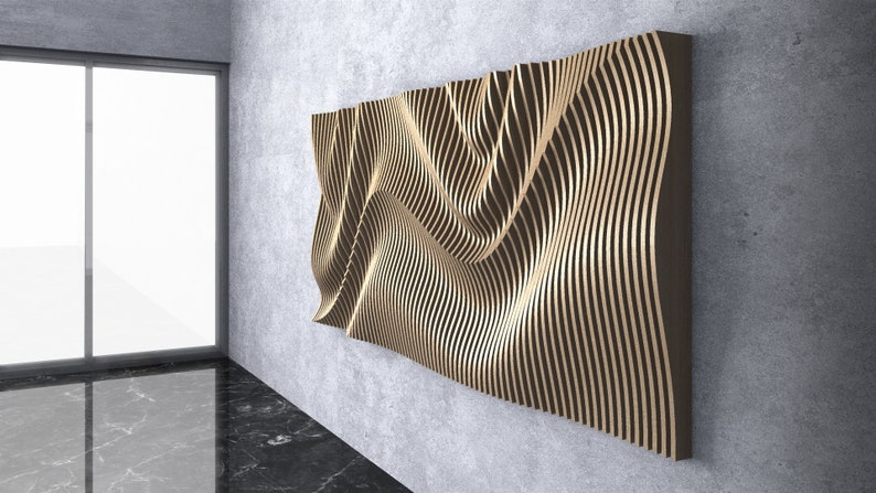Parametric Wavy Wooden Wall Decor 25 / CNC files for cutting image 6
