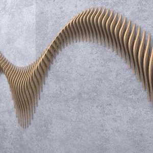 Parametric Wavy Wooden Wall Decor - 07 / CNC files for cutting