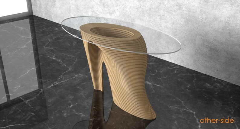 Parametric Wavy Wooden Furniture 39 Dinner Table / CNC - Etsy