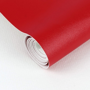 PU Fabric Artificial Leather Soft Durable 0.8mm Thick for DIY Sewing, Crafts,Sofa, Furniture Upholstery Red