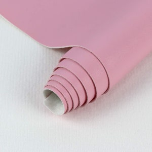PU Fabric Artificial Leather Soft Durable 0.8mm Thick for DIY Sewing, Crafts, Sofa, Furniture Upholstery Pink Color