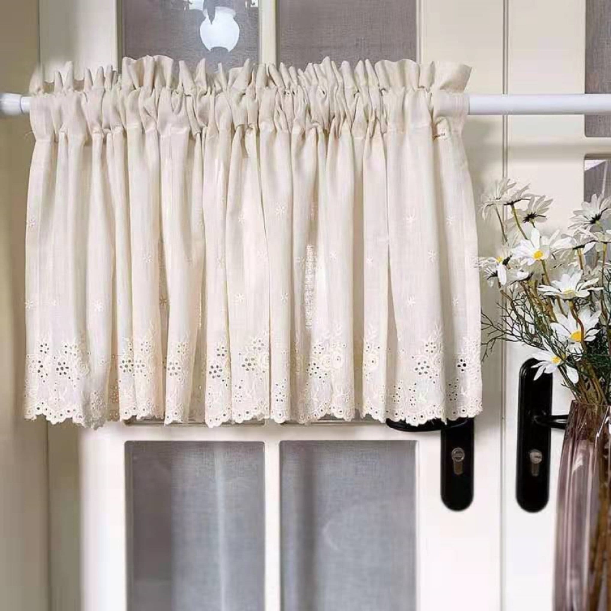 Linen Cafe Curtain Country Cottage Farmhouse Cafe Curtain Etsy UK
