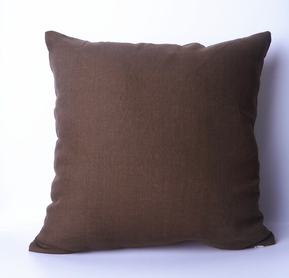 Mocha Brown Linen Pillow Cover Medium Weight Euro Linen Fabric Etsy