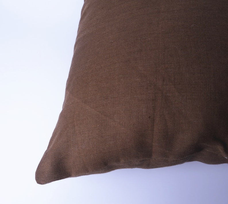 Mocha Brown Linen Pillow Cover Medium Weight Euro Linen Fabric Etsy
