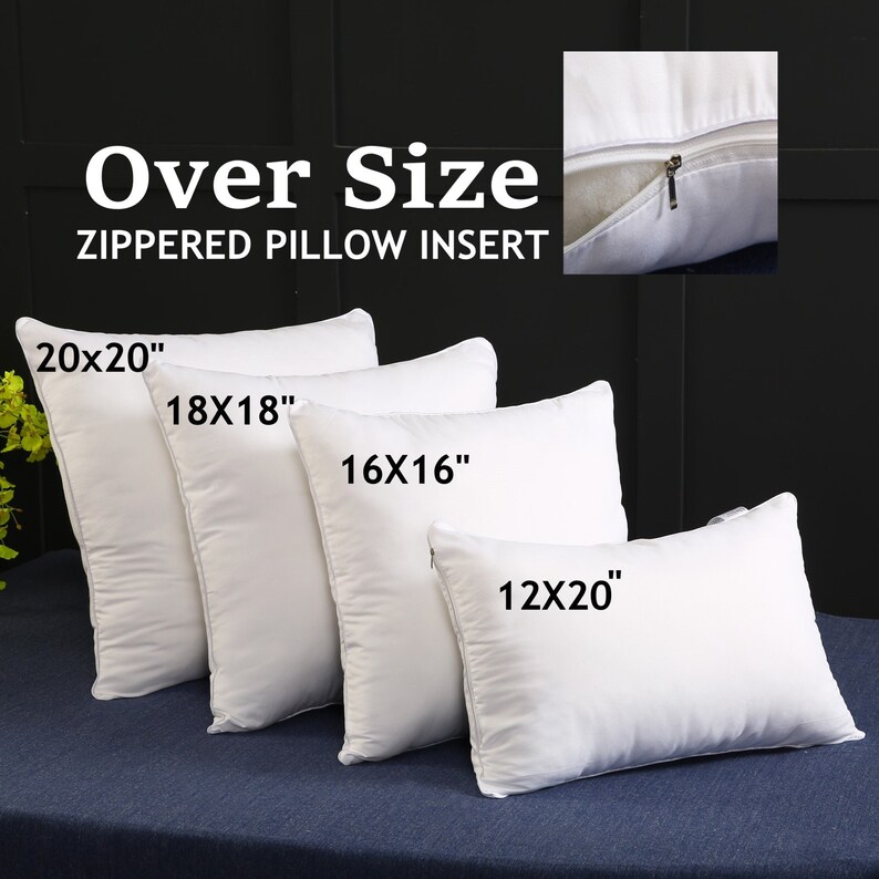 Zippered Pillow Insertfilled Microfiber Zippered Pillow Case Etsy