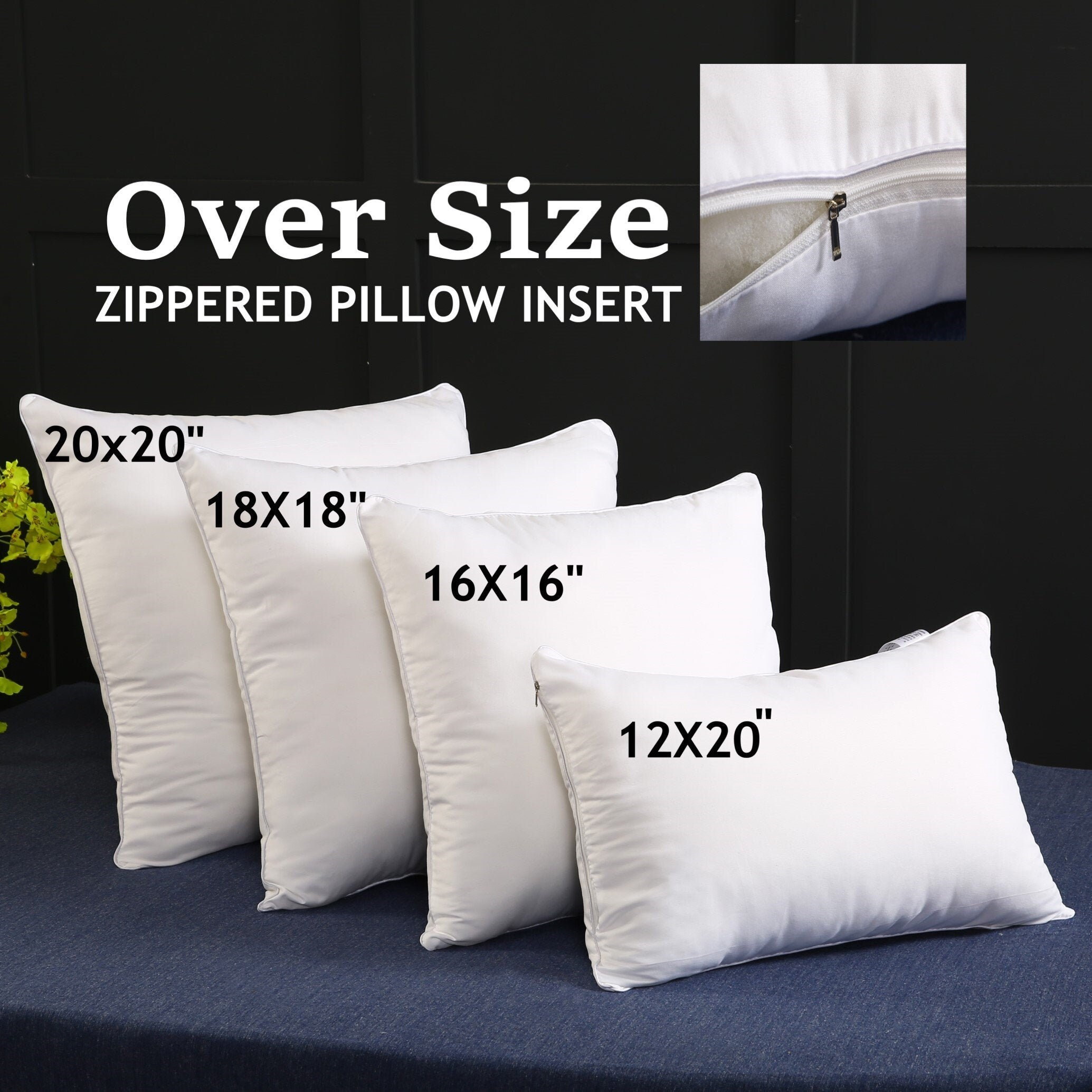 Zippered Pillow Insertfilled Microfiber Zippered Pillow Case Etsy