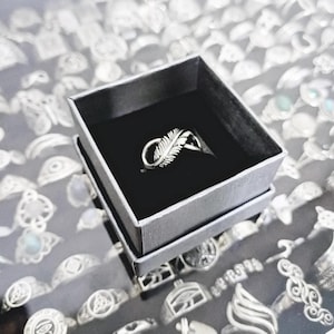 Infinity- en verenring gemaakt van 925 sterling zilver/ Sterling zilveren veerring/ Sterling zilveren ring
